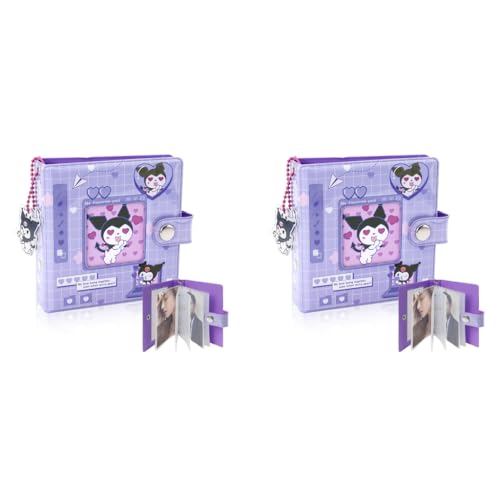 HASTHIP® Kuromi Pocket Photo Album Hold Up 40 Photos 3 Inch Binder Double Side Clear PVC Kawaii Cartoon Instant Square Films Kpop Star Photocard 2PCS HASTHIP® Kuromi Pocket Photo Album Hold Up 40 Photos 3 Inch Binder Double Side Clear PVC Kawaii Cartoon Instant Square Films Kpop Star Photocard 2PCS